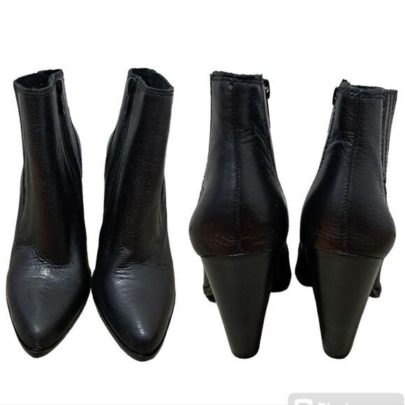Frye Remy Chelsea Women's Black Leather Slip On Zip Up Ankle Booties Size 7.5 - Picture 4 of 13